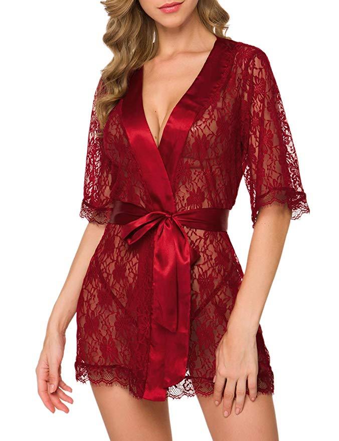 Lingerie Women Lace Robe