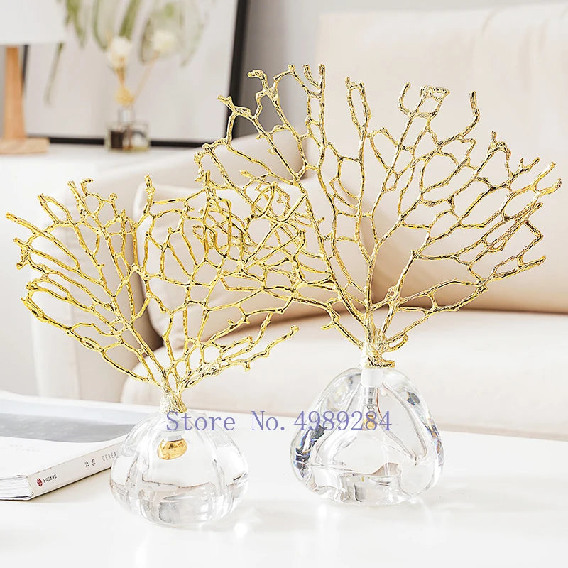 Metal Golden Coral Handmade