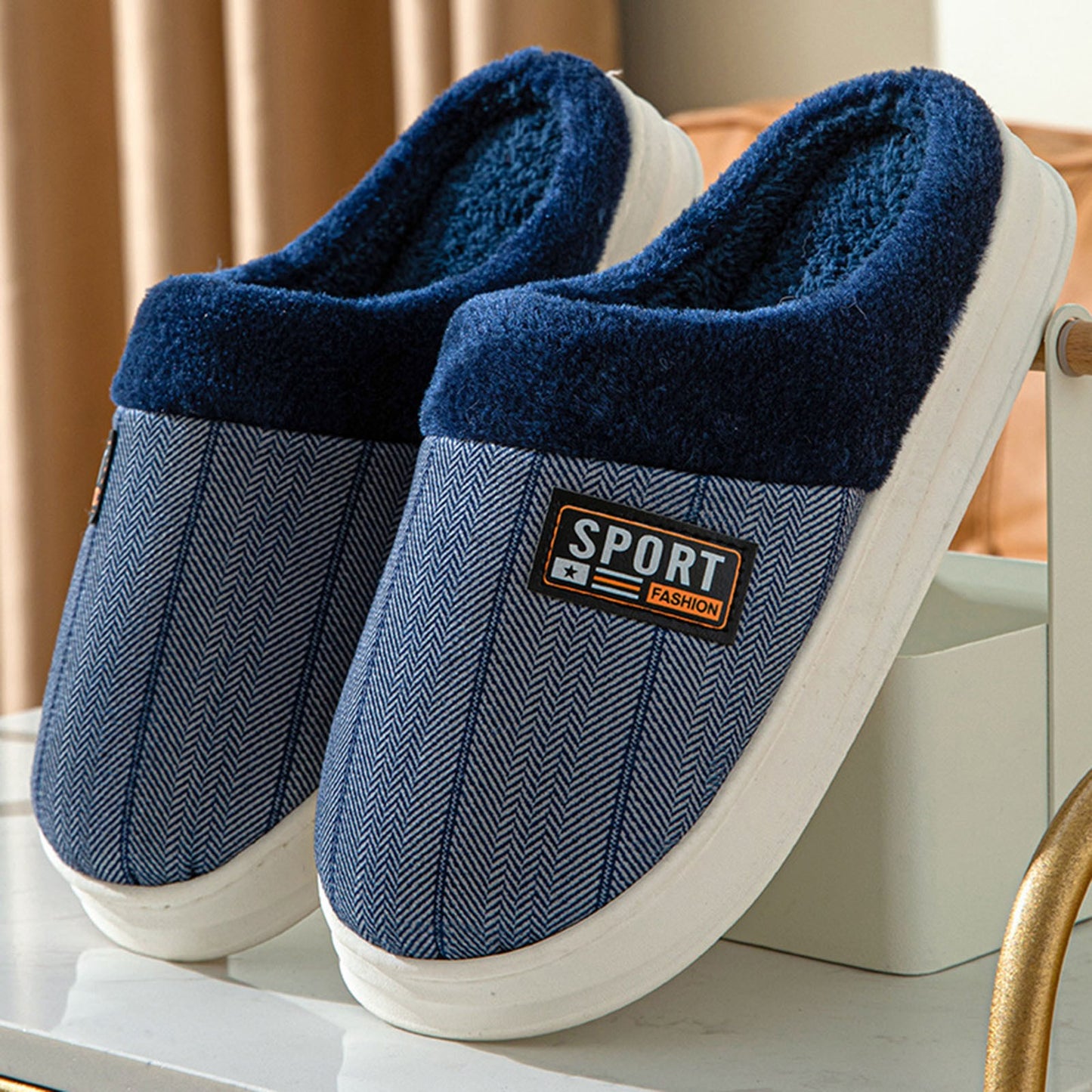 Cotton Slippers Men Fashion Warm Soft