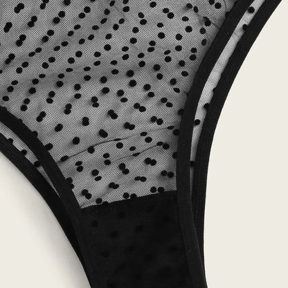 Lingerie Bra+Thong Underwear Set Black