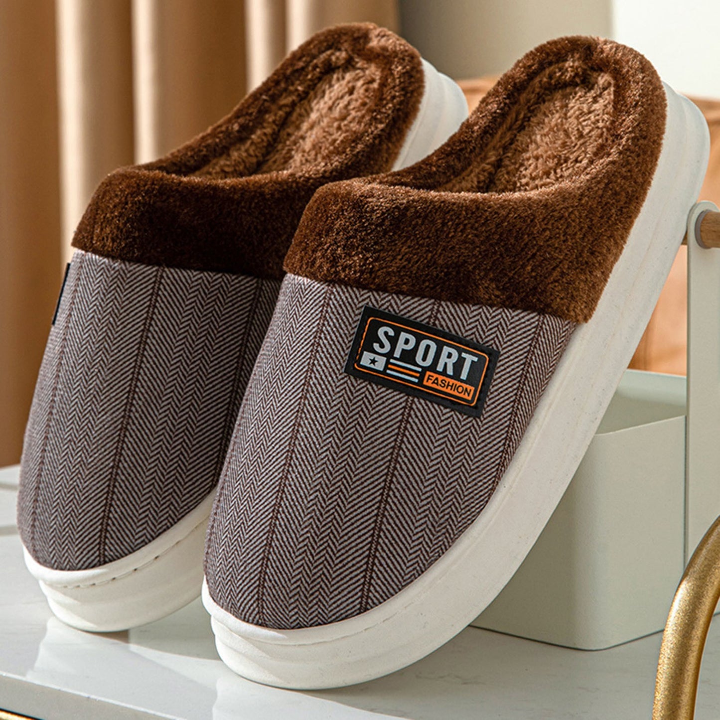 Cotton Slippers Men Fashion Warm Soft