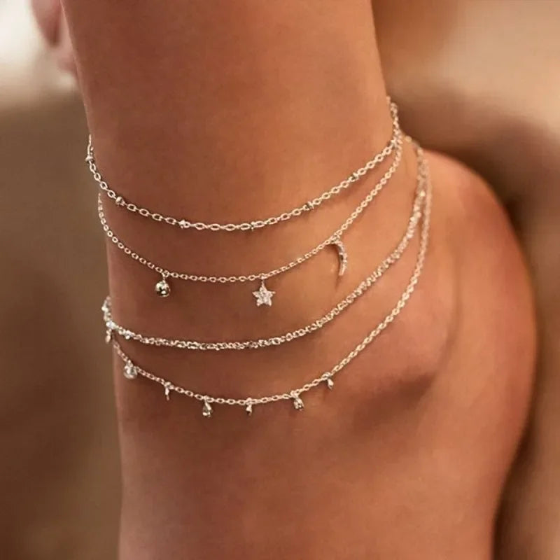 SET Anklet BRACELETS 4 PCS
