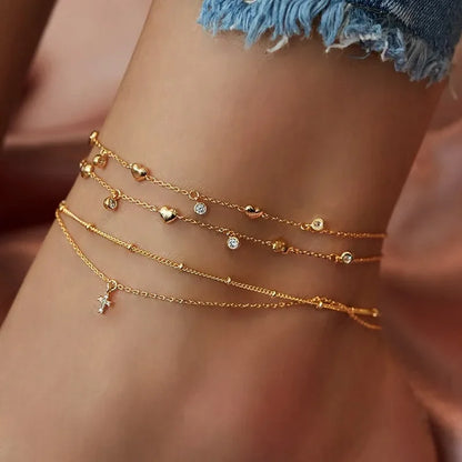 SET Anklet BRACELETS 4 PCS