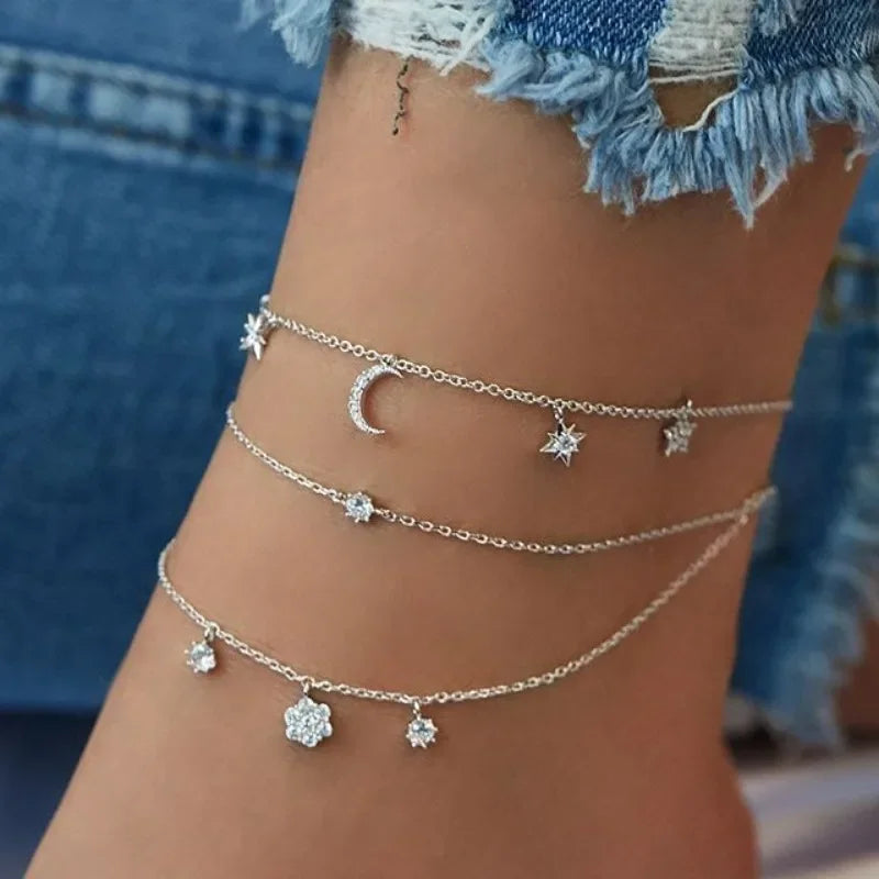 SET Anklet BRACELETS 4 PCS